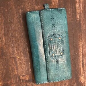 Fossil Teal Leather Wallet